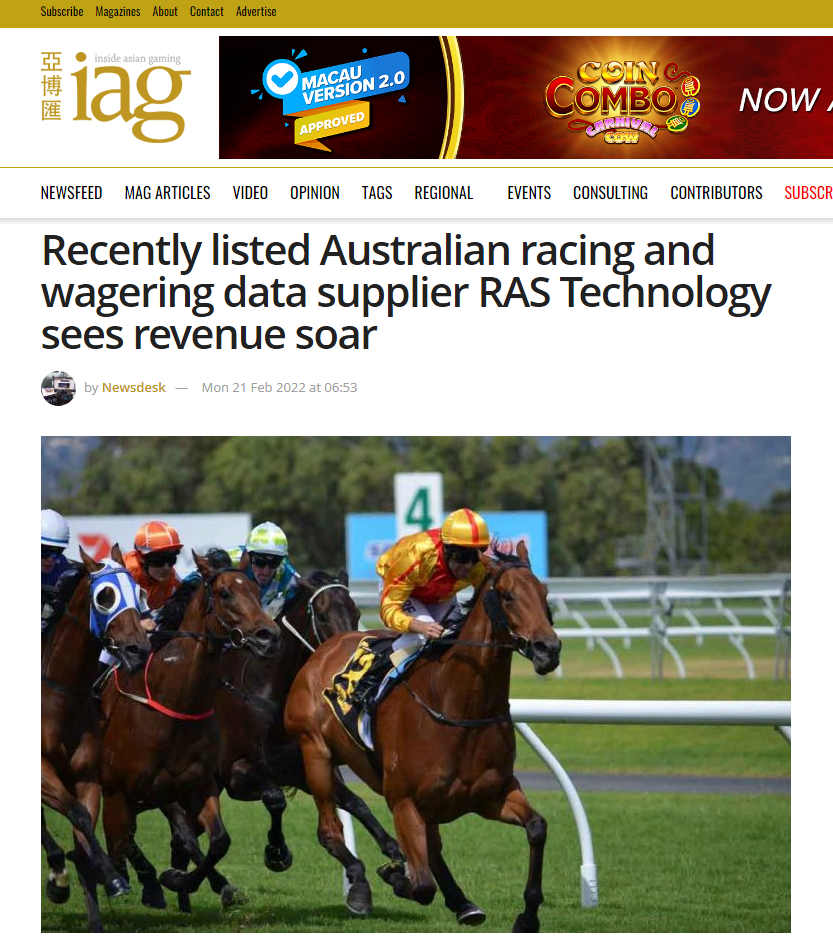 Online article taken from the 'Inside Asian Gambling'.