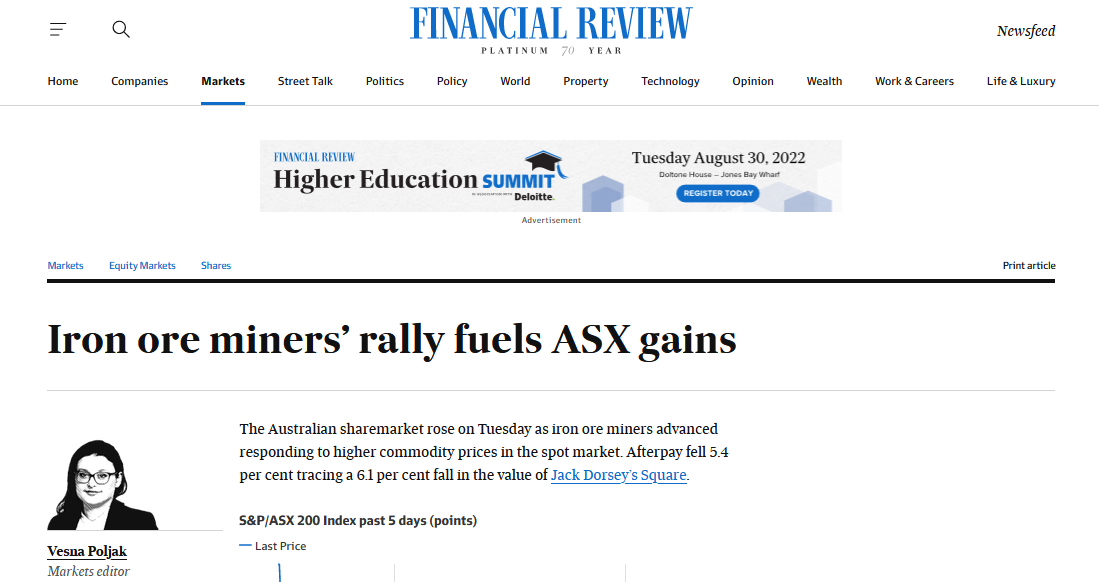 Online article taken from 'The Australian Financial Review'.