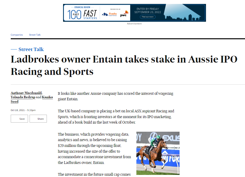 Online article taken from 'The Australian Financial Review'.