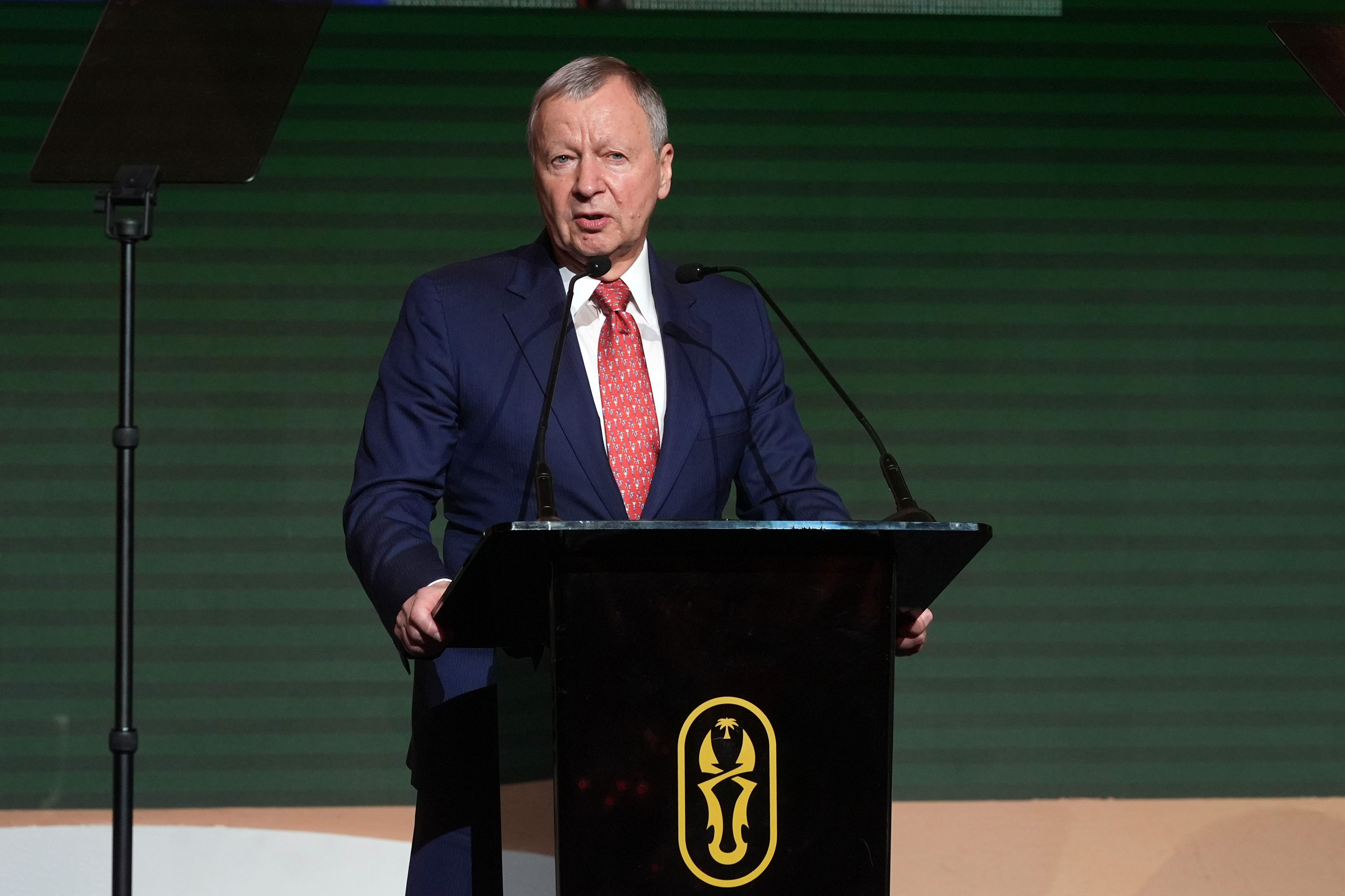 亞洲賽馬聯盟主席及香港賽馬會行政總裁應家柏先生，在第四十一屆亞洲賽馬會議開幕禮上致辭