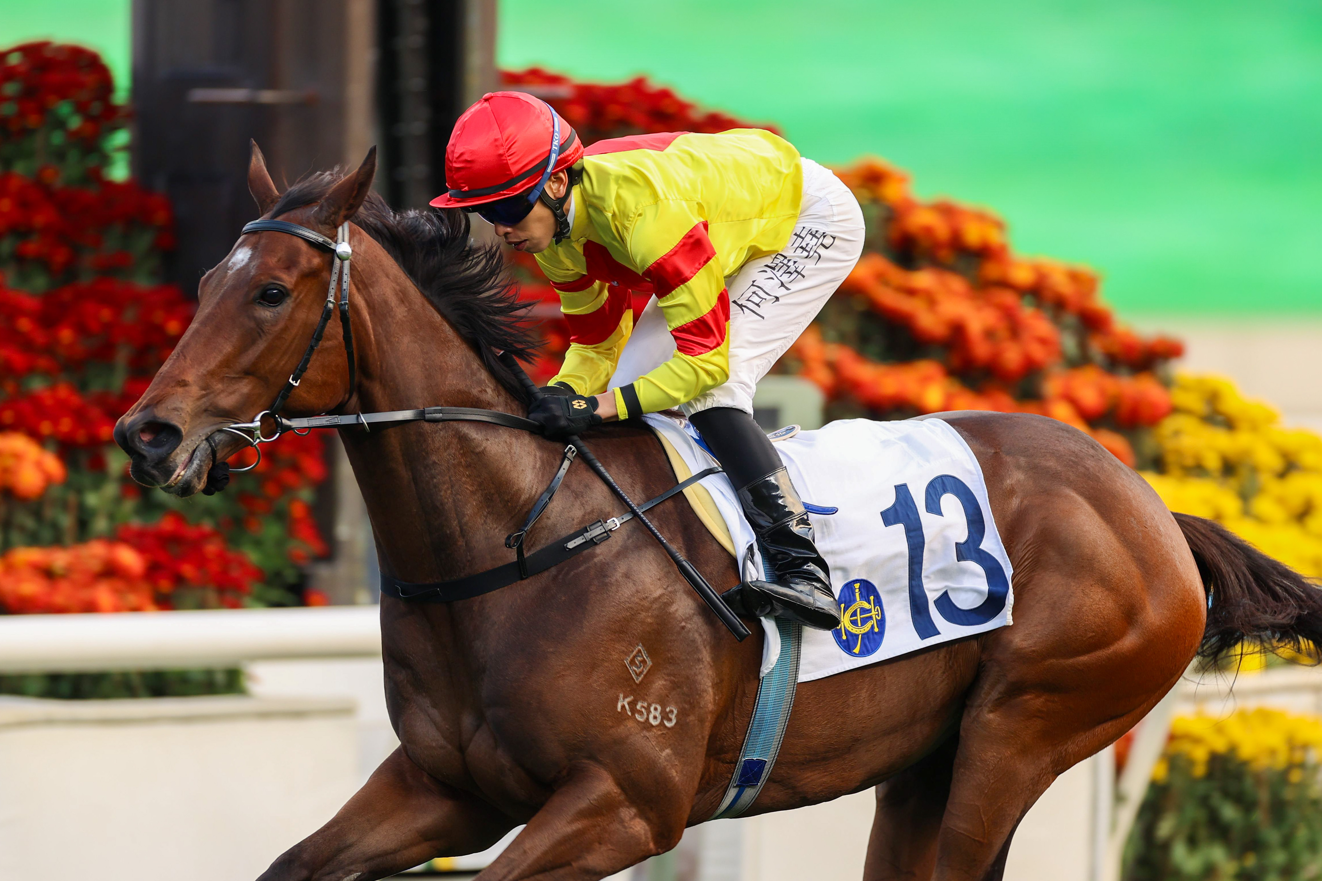 「桃花開」與「喜尊龍」末段叮噹馬頭，最終前駒力抗對手奪冠而回