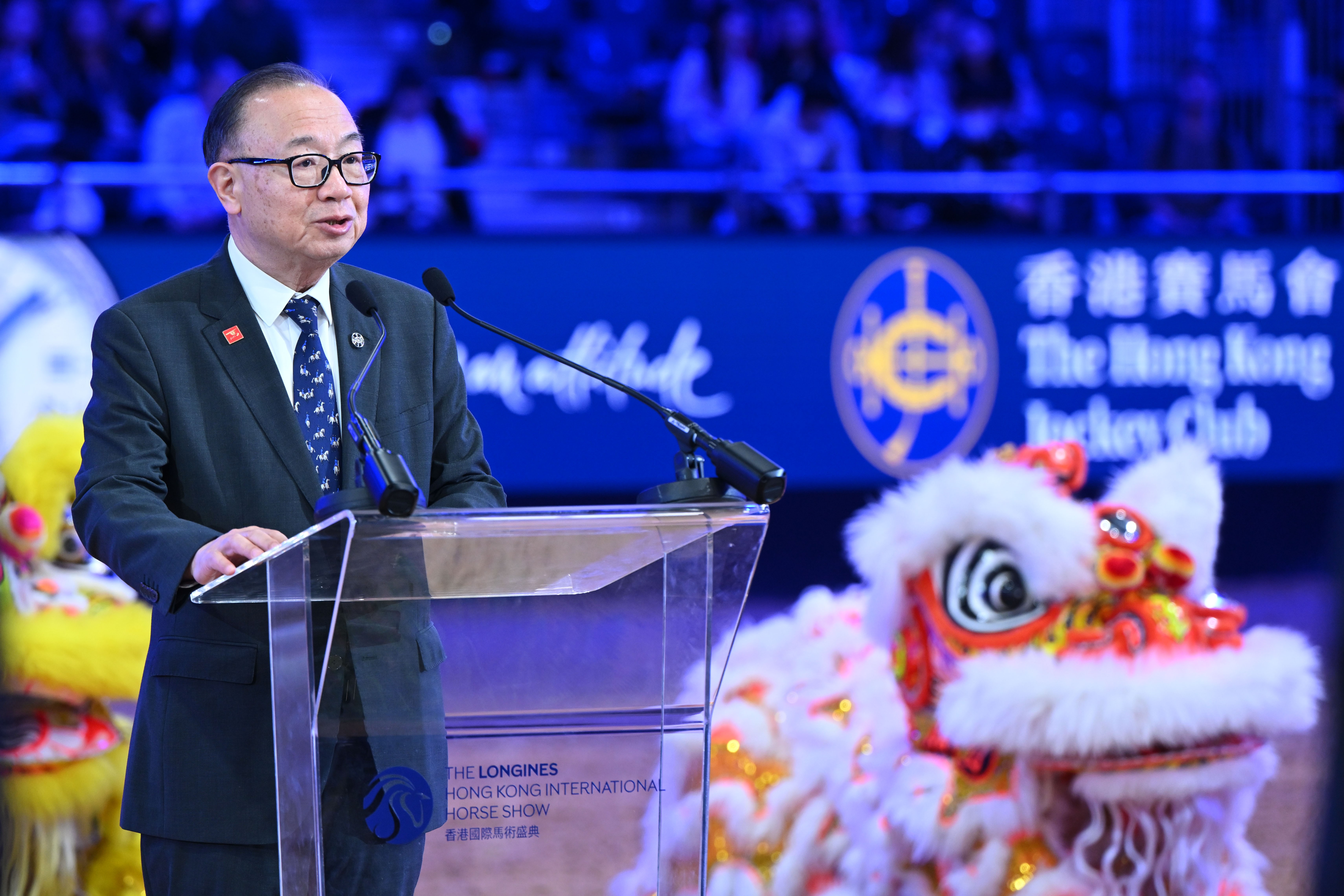 香港賽馬會主席廖長江表示，馬會十分榮幸能成為浪琴香港國際馬術盛典的策略夥伴；盛典為馬年揭開序幕，亦是未來一年馬會慶祝人馬之間獨特而深厚情誼的重點活動之一