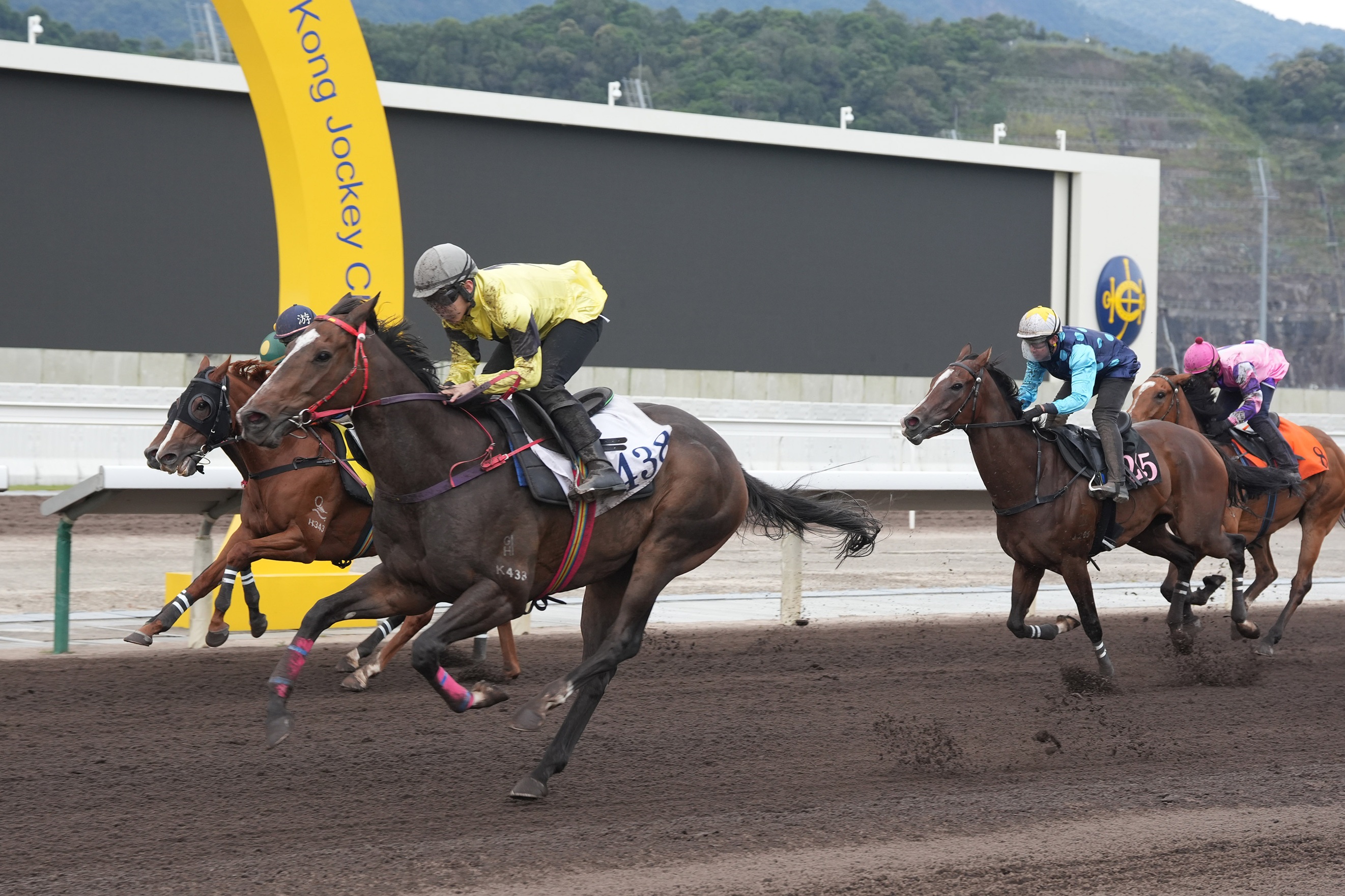 「超風速」(藍色綵衣) 在從化馬場進行試閘